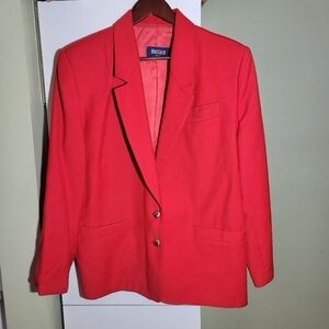 Vintage Bay club tailored wool blazer jacket red size medium large 12